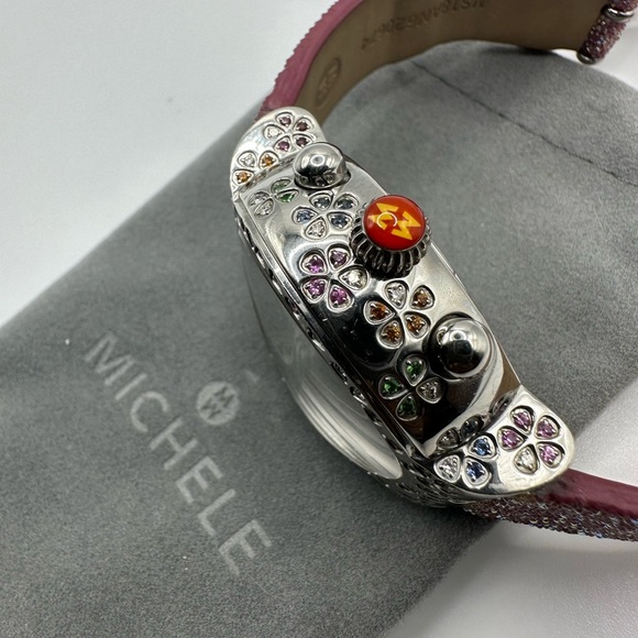Michele Fleur Diamond Steel MOP Dial Ladies Quartz Watch MW04A13 (AUTHENTIC) - Picture 3 of 10